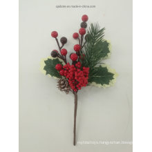 High Quality Artificial Christmas Glitter Red Berry Branch Picks for Xmas Decoration